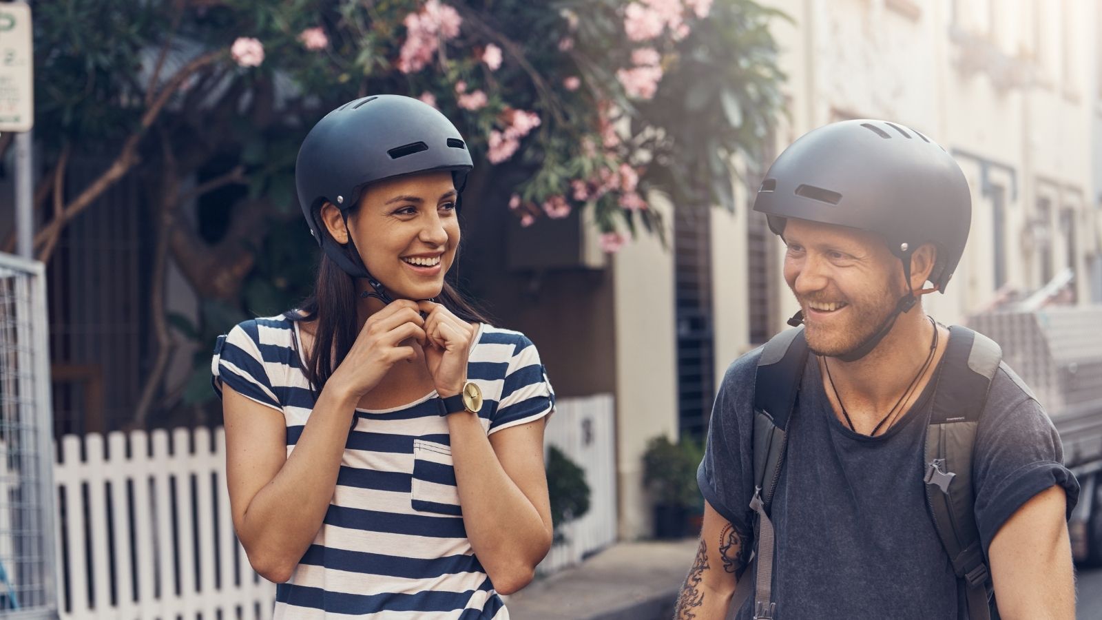 boyfriend and girlfriend cycling